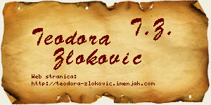 Teodora Zloković vizit kartica